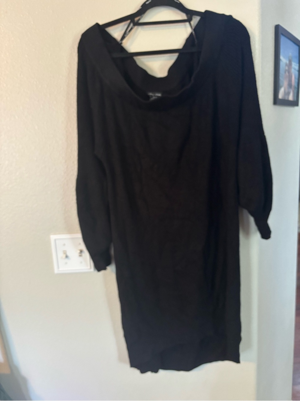 NWT City Chic Black Off-The-Shoulder Knit Sweater Dress Plus Size XL / 22